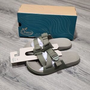 Chaco Olive Green Chillos Slide Fossil Sandal